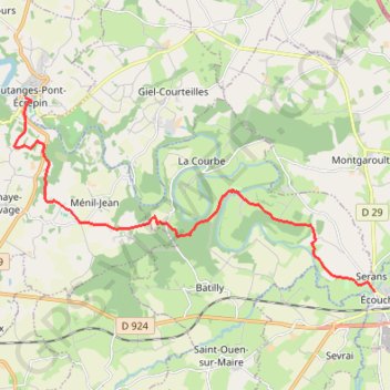 Trace GPS Chemin de Saint Michel (voie de Paris) etape 9, itinéraire, parcours