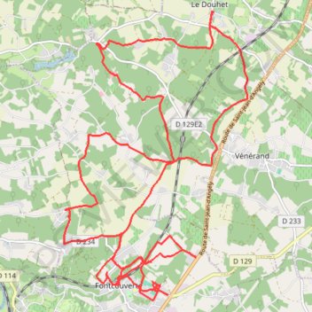 Trace GPS Fontcouverte Vénérand Douhet, itinéraire, parcours