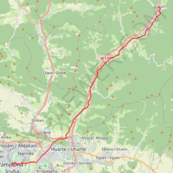 Trace GPS ZUBIRI - PAMPLONA, itinéraire, parcours