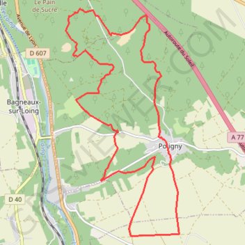 Trace GPS Randonnée sur Poligny 77, itinéraire, parcours