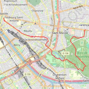 Trace GPS Au Bois de Vincennes, itinéraire, parcours