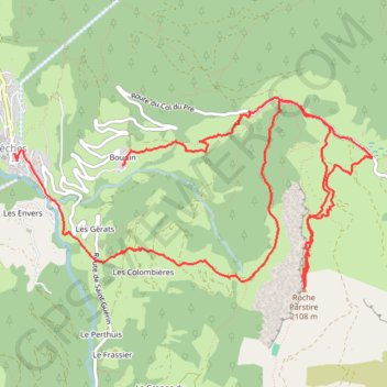 Trace GPS Roche Parstire depuis Boudin, itinéraire, parcours