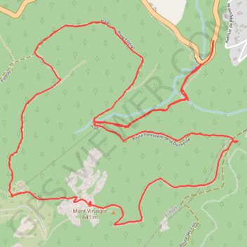 Trace GPS Randonnée Mont Vinaigre, en boucle, itinéraire, parcours