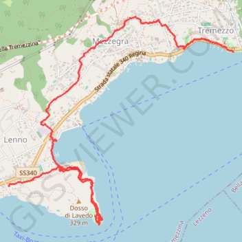 Trace GPS Lac de Come - Lenno Tremazzo, itinéraire, parcours