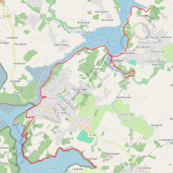 Trace GPS Tour du Golfe du Morbihan - Le Bono, Plougoumelen, itinéraire, parcours