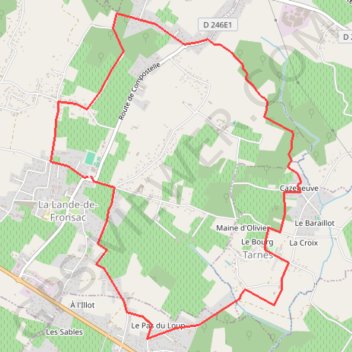 Trace GPS La Lande de Fronsac, itinéraire, parcours