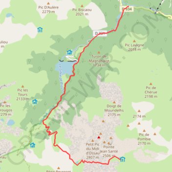 Trace GPS Rando Pyrénées - Jour 6, itinéraire, parcours