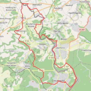 Trace GPS Au nord de Creutzwald, itinéraire, parcours