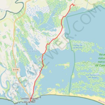 Trace GPS La draille de Méjanes - Les Saintes-Maries-de-la-Mer, itinéraire, parcours