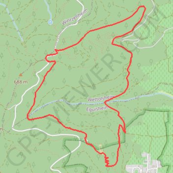 Trace GPS Les Trois-Châteaux du Haut-Eguisheim, itinéraire, parcours