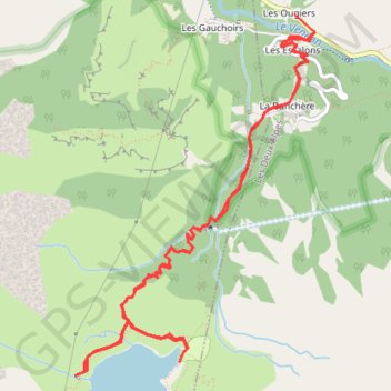 Trace GPS Lac Lauvitel au départ des Ougiers, itinéraire, parcours
