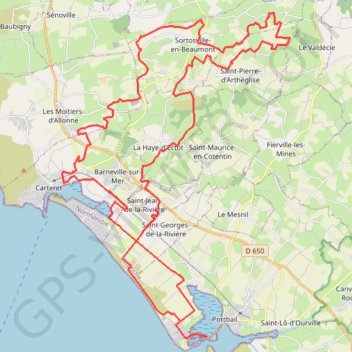 Trace GPS Raid de la côte des iles - Portbail, itinéraire, parcours