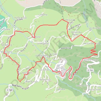Trace GPS Jarrier - le Tour des chapelles, itinéraire, parcours