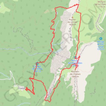 Trace GPS Bivouac aux Rochers de Chalves (Chartreuse), itinéraire, parcours