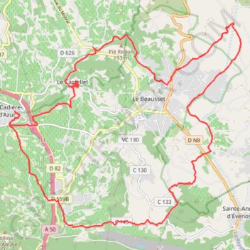 Trace GPS Le Castellet Beausset Plan, itinéraire, parcours
