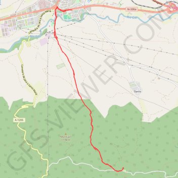 Trace GPS Jaca-Parador de Oroel, itinéraire, parcours