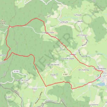 Trace GPS Croix la Bise - Matour, itinéraire, parcours