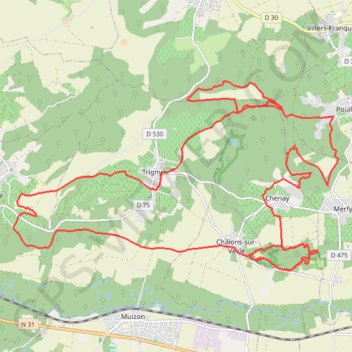 Trace GPS Autour de Trigny, itinéraire, parcours