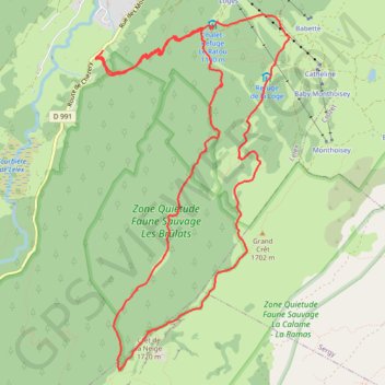 Trace GPS Jura - Crêt de la Neige en boucle depuis Lélex, itinéraire, parcours