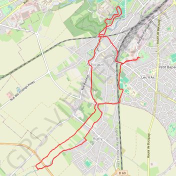 Trace GPS Achicourt - Moulin - Citadelle - Agny, itinéraire, parcours