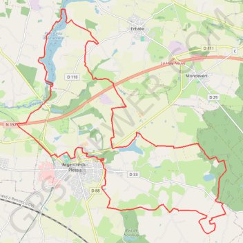 Trace GPS Argentré-du-Plessis, itinéraire, parcours