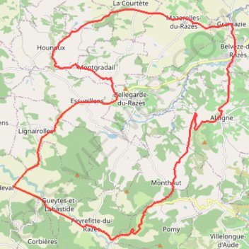 Trace GPS Belvèzes du Razès, itinéraire, parcours
