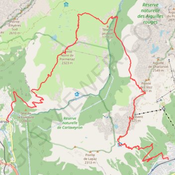 Trace GPS Servoz - Pormenaz - Arlevé - Brévent - Chamonix, itinéraire, parcours