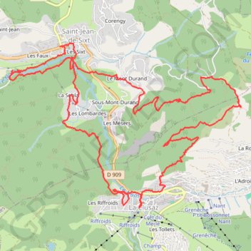 Trace GPS Saint Jean Sixt-La Clusaz par le col des Mouilles, itinéraire, parcours