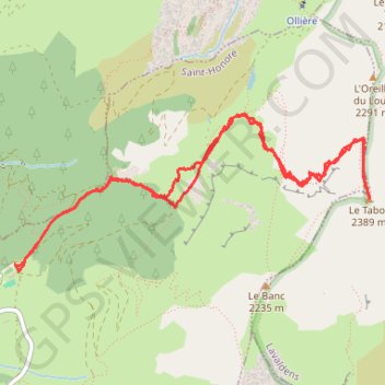 Trace GPS Tabor de la Mure, itinéraire, parcours