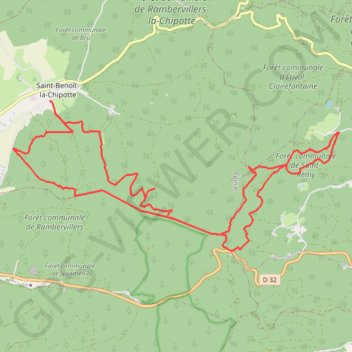 Trace GPS Autour de Saint-Benoit-la-Chipotte, itinéraire, parcours