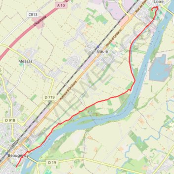 Trace GPS Beaugency - Meung, itinéraire, parcours
