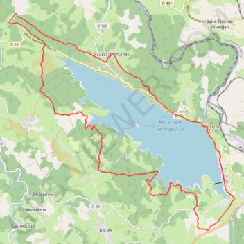 Trace GPS Gévaudan - Circuit du tour du Lac, itinéraire, parcours