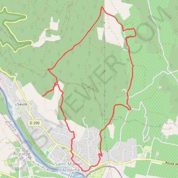 Trace GPS Sur les hauteurs de Saint Martin d'Ardèche, itinéraire, parcours