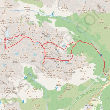 Trace GPS Corbets, Mincholet, Posets, Batisielles depuis la vallée d'Estós, itinéraire, parcours