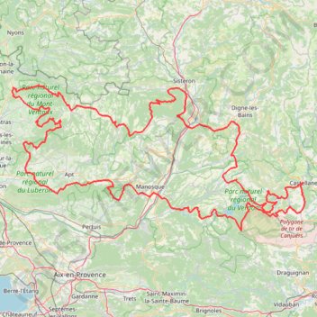 Trace GPS Boucle ouest (base castellane), itinéraire, parcours