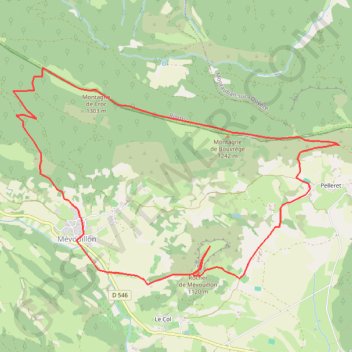 Trace GPS Montagne de Bouvrège, itinéraire, parcours