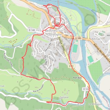Trace GPS Découverte de Beaulieu-sur-Dordogne, séjour de Collonges-la-Rouge, itinéraire, parcours