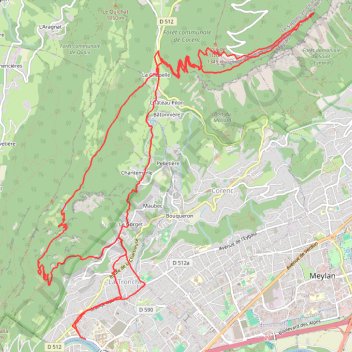 Trace GPS Le Saint Eynard : Pas Guiguet, itinéraire, parcours
