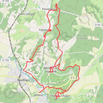 Trace GPS Rando des vignobles jurassiens, itinéraire, parcours
