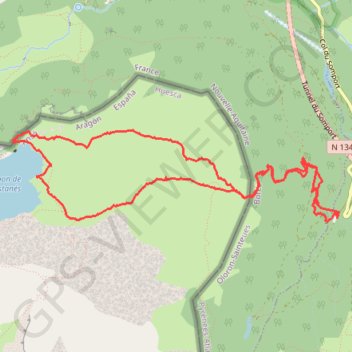 Trace GPS Lac d'estaens (Espagne), itinéraire, parcours