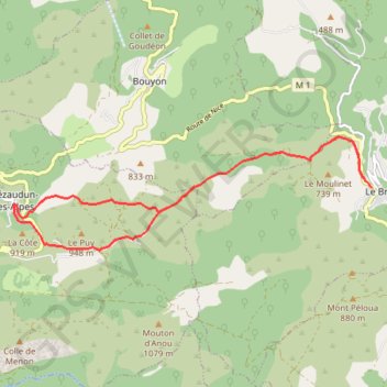 Trace GPS Tour Le broc - bezaudun, itinéraire, parcours