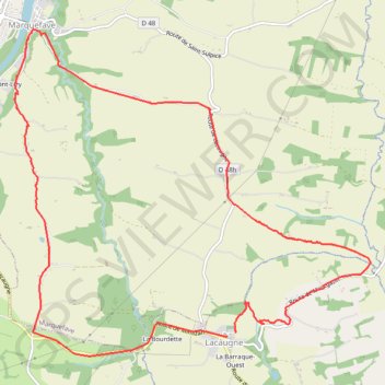 Trace GPS Lacaugne Marquefave Lacaugne, itinéraire, parcours