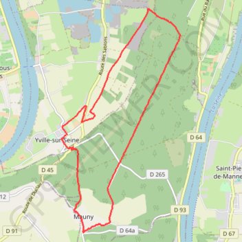 Trace GPS Randonnée Freneuse à Yville sur Seine, itinéraire, parcours