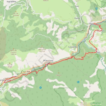 Trace GPS Fontpédrouse-Olette, itinéraire, parcours