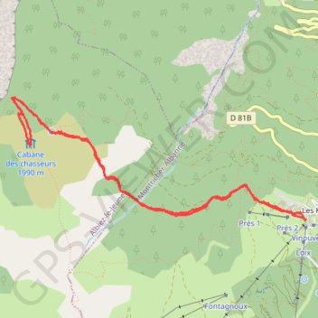 Trace GPS Croix d'Albiez en aller/retour, itinéraire, parcours