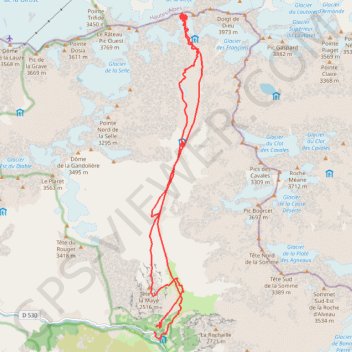 Trace GPS Brêche de la Meije, itinéraire, parcours