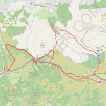 Trace GPS La Rhune depuis Ibardin, itinéraire, parcours