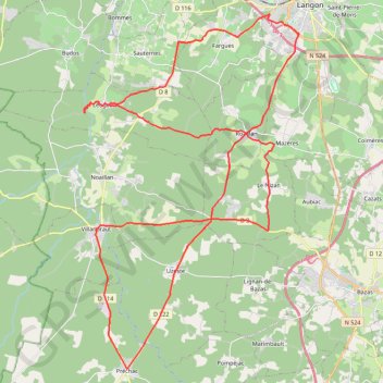 Trace GPS En passant au pays du pape Clément V, itinéraire, parcours
