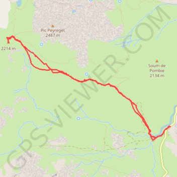 Trace GPS Vallée d'Ossau cirque d'Anéou du parking de l'Araille au col de l'Iou, itinéraire, parcours