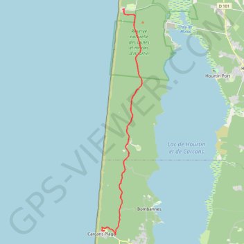 Trace GPS Carcans-Hourtins, itinéraire, parcours